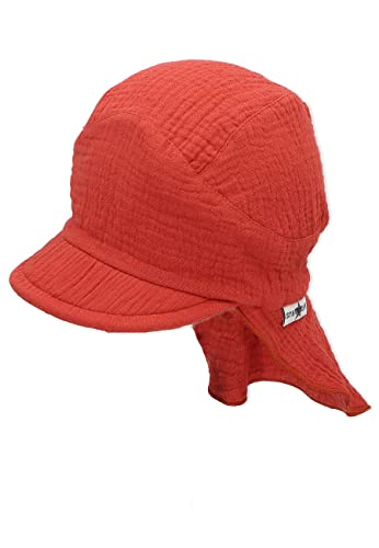Sterntaler Dziewczęca czapka z daszkiem z daszkiem z muślinu, jasny czerwony, 51 cm