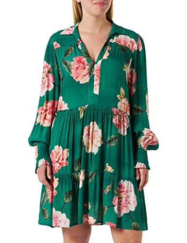 Replay Sukienka damska W9036A, 010 ciemnozielona/wielokolorowa, L, 010 Dark Green/Multicolor, L