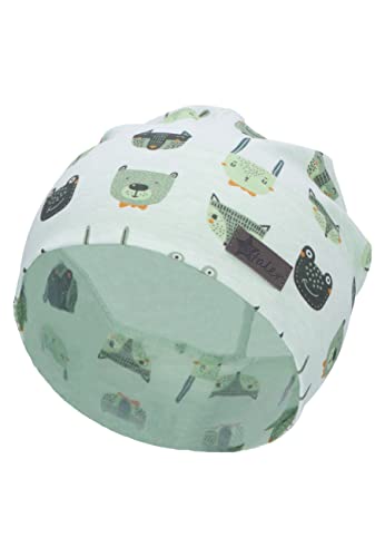 Sterntaler Czapka dziecięca Slouch Beanie, zwierzęta leśne, uniseks, jasnozielony, 47