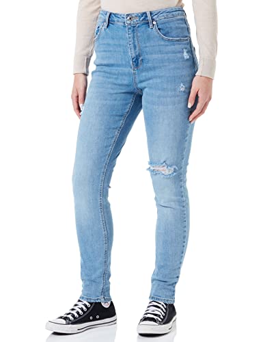 VERO MODA Dżinsy damskie z wysokim stanem skinny, niebieski (medium blue denim), S x 32L