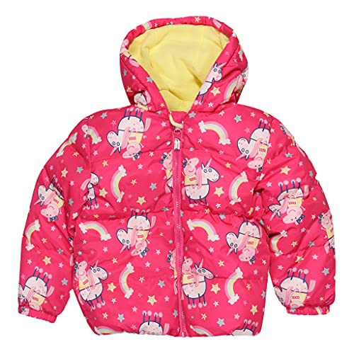 Popgear Dziewczęca świnka Peppa na jednorożcu dziewczęca kurtka puchowa różowa modna - t-shirty