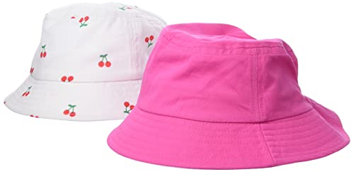 Name It NKFFILLIPA 2P Bucket Hat, Czapka dla niemowląt, Bright White/Detail:1x Bright White/1x Pink Yarrow, Bright White/Detail:1x Bright White/1x Pink Yarrow
