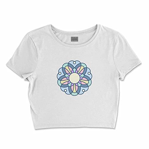 Bona Basics, Damski T-shirt basic, z nadrukiem cyfrowym, 100 bawełny, biały, swobodny, damski top, rozmiar: L, biały, L Krótki