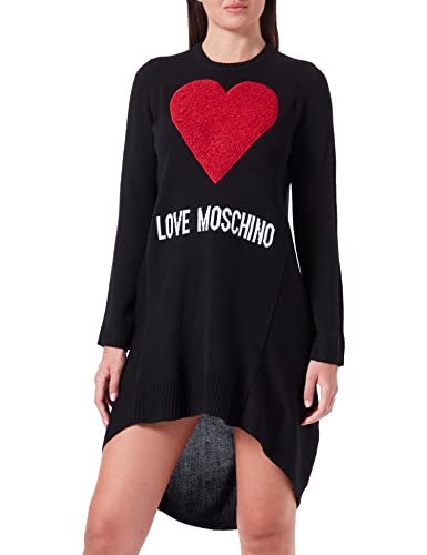 Love Moschino Damska sukienka z długim rękawem, czarny, 40