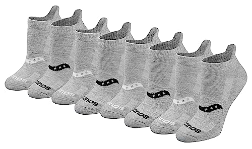 Saucony Damskie skarpety sportowe do biegania, wielopak (8 sztuk), szary podstawowy (8 par), 36-42 EU