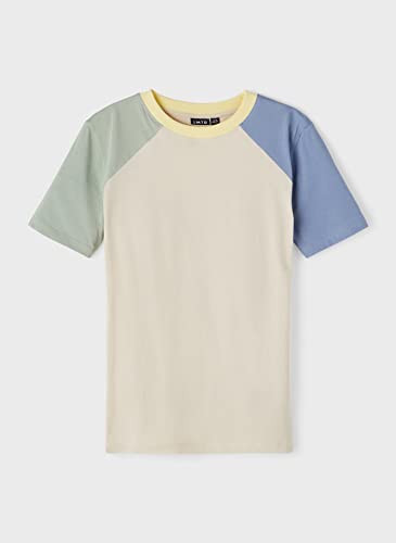 NAME IT Boy's NLMDITLEV SS R TOP T-Shirt, Oatmeal, 134-140
