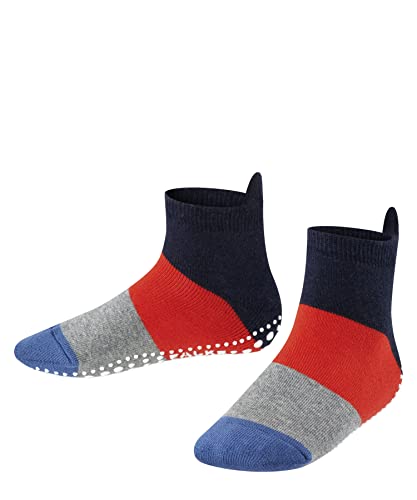 FALKE Uniseks - dzieci Kapcie Colour Block K HP Bawełna z wypustkami na podeszwie 1 Para, Niebieski (Navy Blue Melange 6490), 27-30 (3-6 lata)