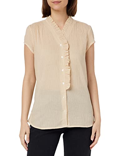 Noa Noa Damska koszulka Otn Organic Cotton Voile, Short Sleeve Shirt, Rodzaj beżowy, 42 PL