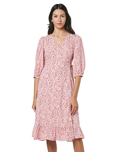 Only Kobiety Onlolivia 3/4 Wrap Midi Sukienka, Czerwony/Szary, XS