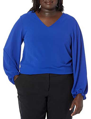 City Chic Women's Apparel Damski top Avenue Plus Size Pippa w kobalcie, rozmiar 24 klasyczna koszula, 54, kobaltowy, 54-Du?e Rozmiary