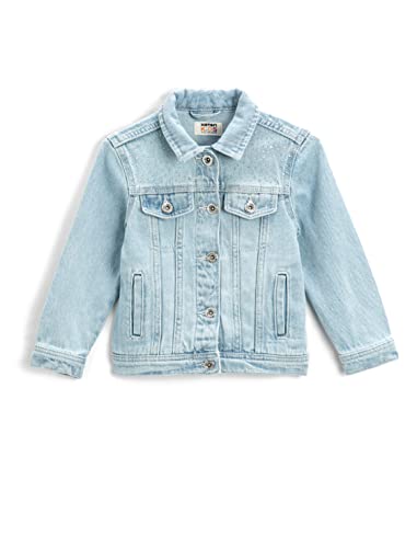 Koton Girl Jean Jacket Flap Pocket Detail Beaded Cotton, Light Indigo (LIN), 4-5 Lata