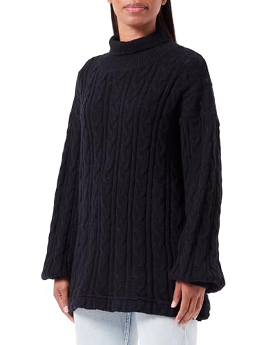 Aleva Damski sweter z golfem Twist modny sweter akrylowy czarny rozmiar XS/S, czarny, XS