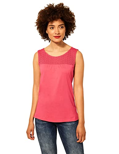 Street One Damski top z koronką New Vicky, Intense Coral, 44
