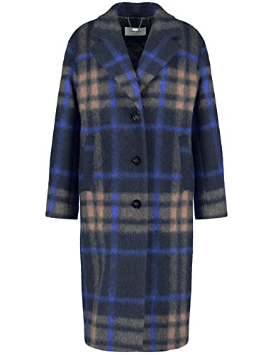 Gerry Weber Damski płaszcz 850019-31013 wełna, niebieski wzór, 38