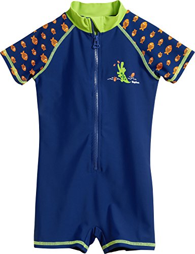 Playshoes Jednoczęściowy krokodyl dla dzieci, ochrona przed promieniowaniem UV, 11 - Marine, 74-80