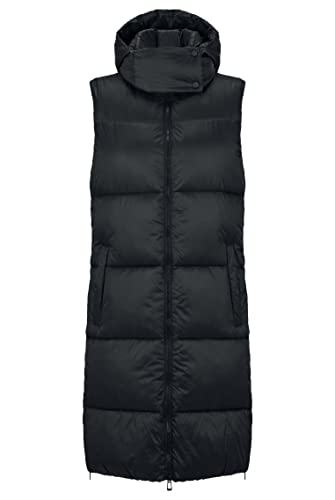 HUGO Damska kamizelka z kapturem Fera-1 z recyklingu tkaniny, czarny (Black1), L