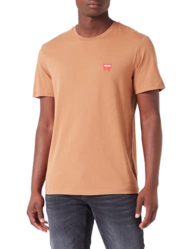 Wrangler Męski t-shirt Sign Off Tee, Tyto? Br?zowy, L