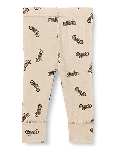 Bestseller A/S NBMWANG Wool Rib LONGJOHN AOP XXIII legginsy, White Pepper, 80, WHITE PEPPER, 80