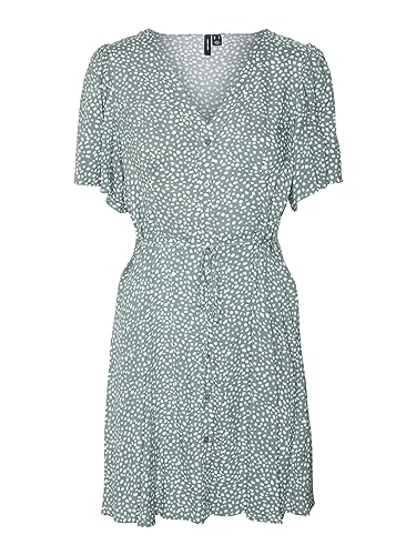 Bestseller A/S Damska sukienka Vmalba Ss Short Dress WVN Noos, laurel wreath/aop: joey dot, M