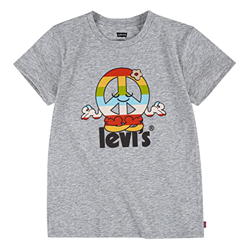 Levi's Kids Koszulka dziewczęca Lvg z krótkim rękawem graficzna koszulka, Jasnoszary wrzos, 12 Lata