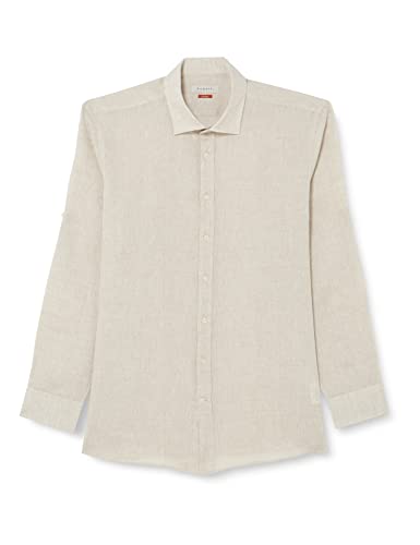 bugatti Męska koszula 9150-38540, beżowo-40, regularna, beżowy-40, XXL