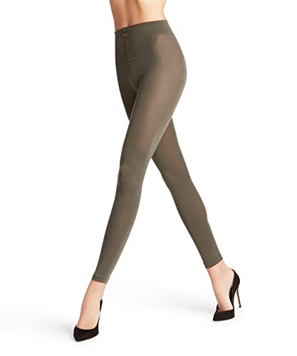 FALKE Kobiety Legginsy Softmerino W LE Wełna Merynosa Bawełna jednokolorowe 1 Para, Zielony (Khaki 7826), M