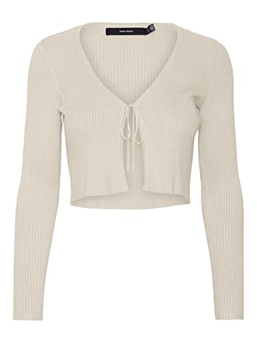 VERO MODA Damska kurtka z dzianiny Vmglory Rib Ls Tie String Cardi Ga Noos, brzoza, XL