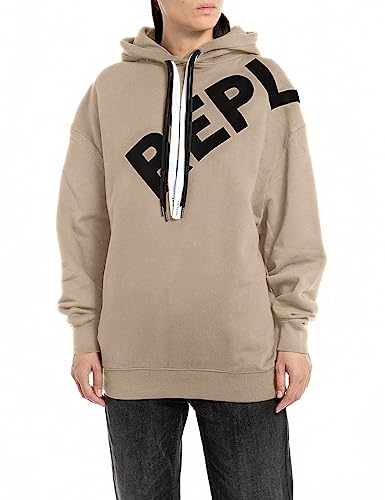Replay Damska bluza z kapturem, 822 piaskowy, XS