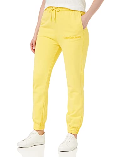 Calvin Klein Jeans Damskie spodnie do biegania farbowane, Super cytryna, M
