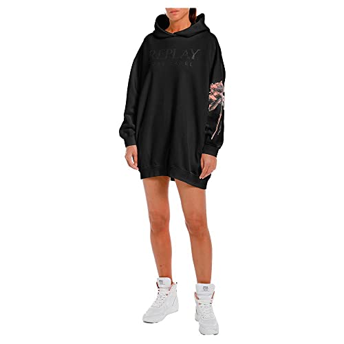 Replay Sukienka damska W9798B, 098 czarna, S, 098 BLACK, S