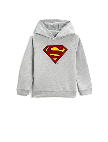 Koton Bluza chłopięca Superman Licencjonowana bluza z kapturem, szary (023), 7-8 lat