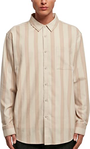 Urban Classics Męska koszula w paski, beż jednobarwny/szary (softseagrass), XL