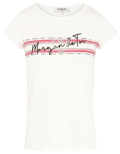 Morgan damski top DTOI Fuksja TL, Off White/Fushia, L