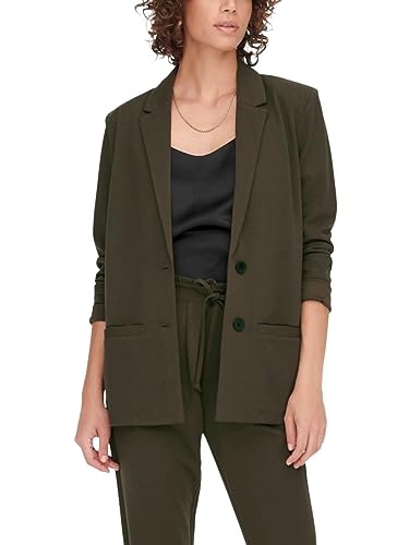 JACQUELINE de YONG longline blezer damski, czekoladowobrązowy, XS