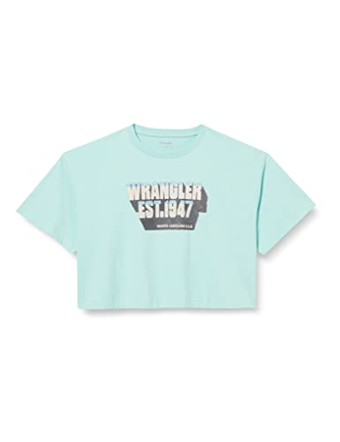 Wrangler Damska koszulka Boxy Tee, niebieski, S