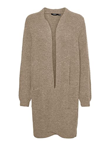 bestseller a/s Damski kardigan VMJACA LS Open Cardigan NOOS z dzianiny, Sepia Tint/szczegóły: W. melanż, S