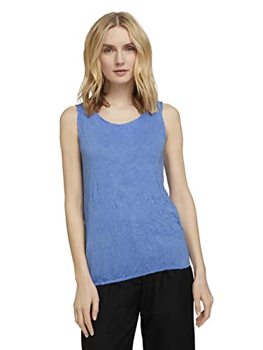 TOM TAILOR Damski Top o wyglądzie zagnieceń 1025914, 15497 - Sea Blue, XS