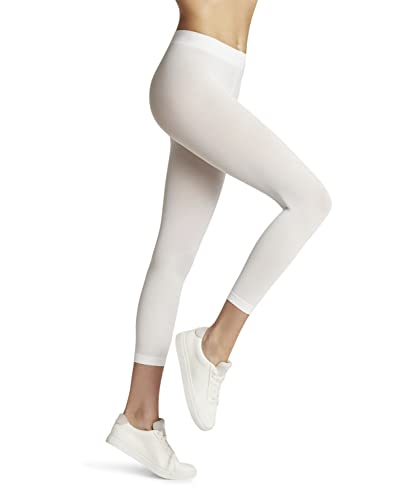 FALKE Kobiety Legginsy Pure Matt 50 DEN Capri W LE Półprzezroczyste 50 Den półprzezroczyste jednokolorowe 1 Para, Biały (White 2209), S