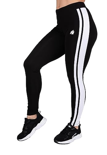 Gorilla Wear - Legginsy Hailey – czarne – kulturystyka sportu, na co dzień, czas wolny, z nadrukiem logo, lekkie i wygodne dla optymalnego ruchu z bawełny i poliestru, czarny, XS