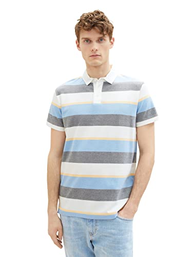 TOM TAILOR Męska koszulka polo, 1036332, 31778-Blue Multicolor Big Stripe, XXL, 31778 - Blue Multicolor Big Stripe, XXL
