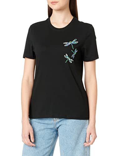 ONLY Women's ONLKITA REG S/S Dragonfly Top Box JRS T-Shirt, Black/Print:Dragonfly Chest, S