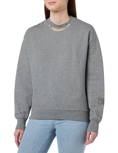 Replay Bluza damska bawełna, szary (Melange Grey. M02), M, M02 Melange Grey., M