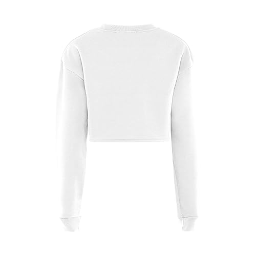 Kilata Damska bluza z długim rękawem ze 100% poliestru, z okrągłym dekoltem, biała, rozmiar S, biały, S