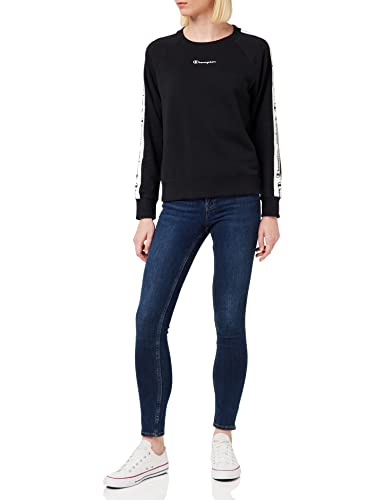 Champion Damska bluza sportowa z taśmą Crewneck, czarny, M