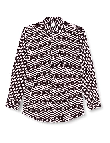 Seidensticker Męska koszula z długim rękawem Comfort Fit, ciemnoczerwony, 44