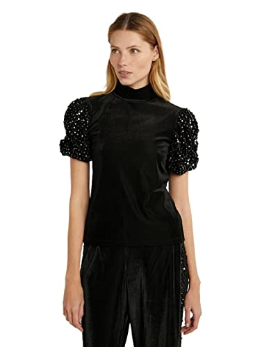 Desigual T-shirt damski Ts_gwendoline, czarny, S