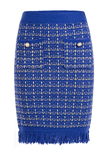 faina Spódnica z dzianiny damska 11025235, granatowy, XL-XXL