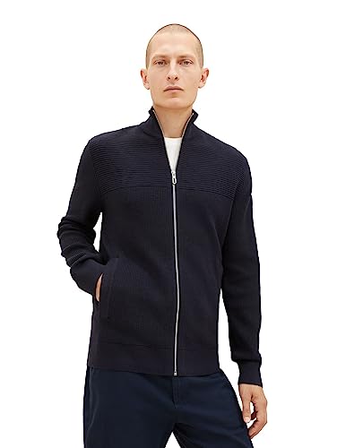 TOM TAILOR Męska kurtka z dzianiny, 13160 – Knitted Navy Melange, L