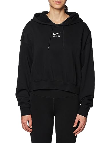 Nike Damska koszulka W NSW Air Os Mod Crop FLC Hd, czarny/czarny/bia?y, M