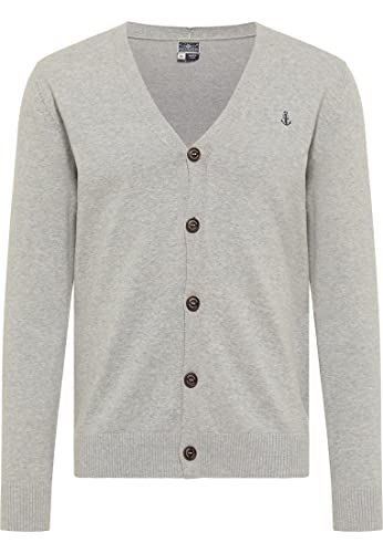 DreiMaster Maritim Męski kardigan, jasnoszary melanż, M